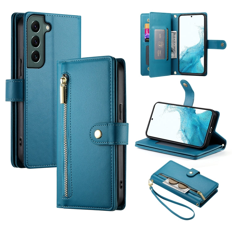 Nine Card-slot Zipper Wallet Bag Leather Phone Case