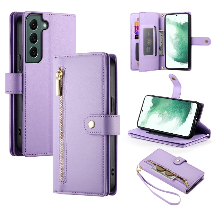 Nine Card-slot Zipper Wallet Bag Leather Phone Case