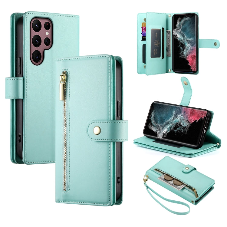 Nine Card-slot Zipper Wallet Bag Leather Phone Case