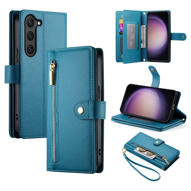 Nine Card-slot Zipper Wallet Bag Leather Phone Case