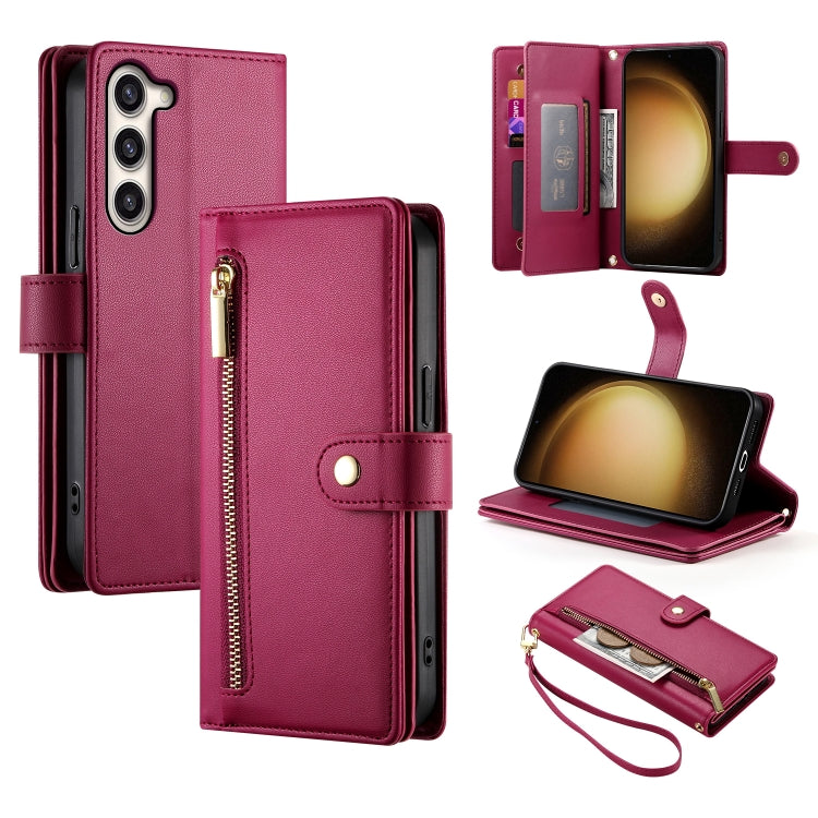 Nine Card-slot Zipper Wallet Bag Leather Phone Case