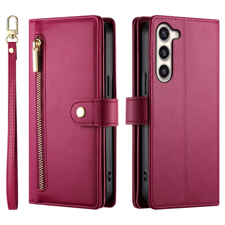 Nine Card-slot Zipper Wallet Bag Leather Phone Case
