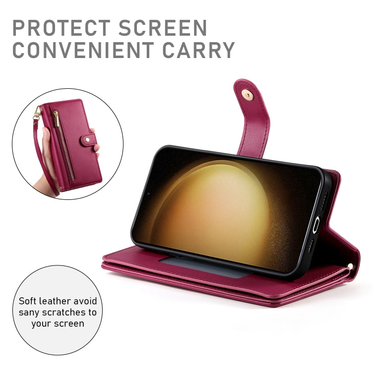Nine Card-slot Zipper Wallet Bag Leather Phone Case