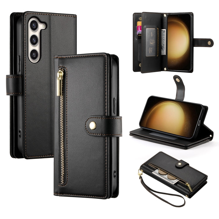 Nine Card-slot Zipper Wallet Bag Leather Phone Case