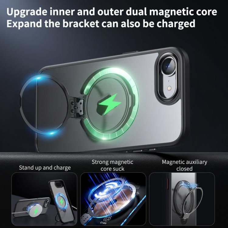 Double Ring MagSafe Magnetic Holder Phone Case, For iPhone 16e, For iPhone 16 Pro Max, For iPhone 16 Pro, For iPhone 16 Plus, For iPhone 16