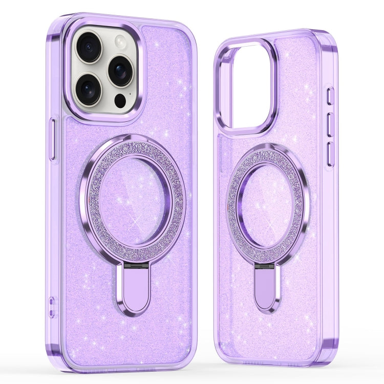 Glitter Ring Holder MagSafe Phone Case, For iPhone 16 Pro Max, For iPhone 16 Pro, For iPhone 16 Plus, For iPhone 16