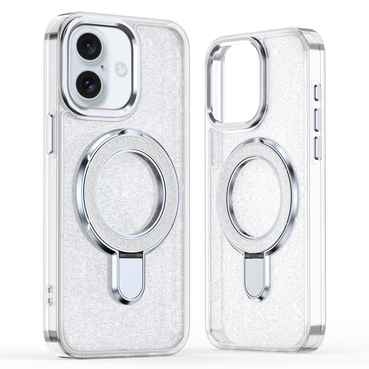 Glitter Ring Holder MagSafe Phone Case, For iPhone 16 Pro Max, For iPhone 16 Pro, For iPhone 16 Plus, For iPhone 16