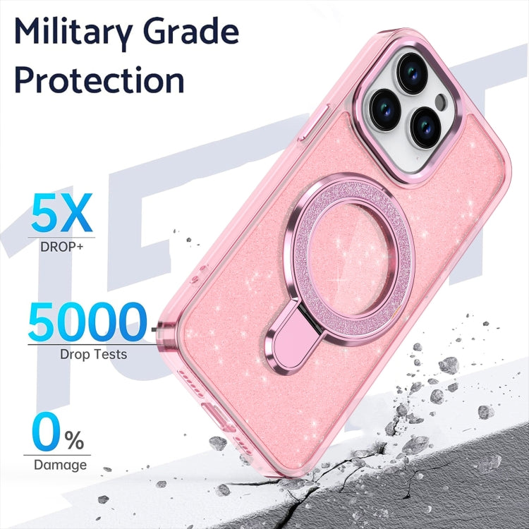 Glitter Ring Holder MagSafe Phone Case, For iPhone 15 Pro Max, For iPhone 15 Pro, For iPhone 15 Plus, For iPhone 15