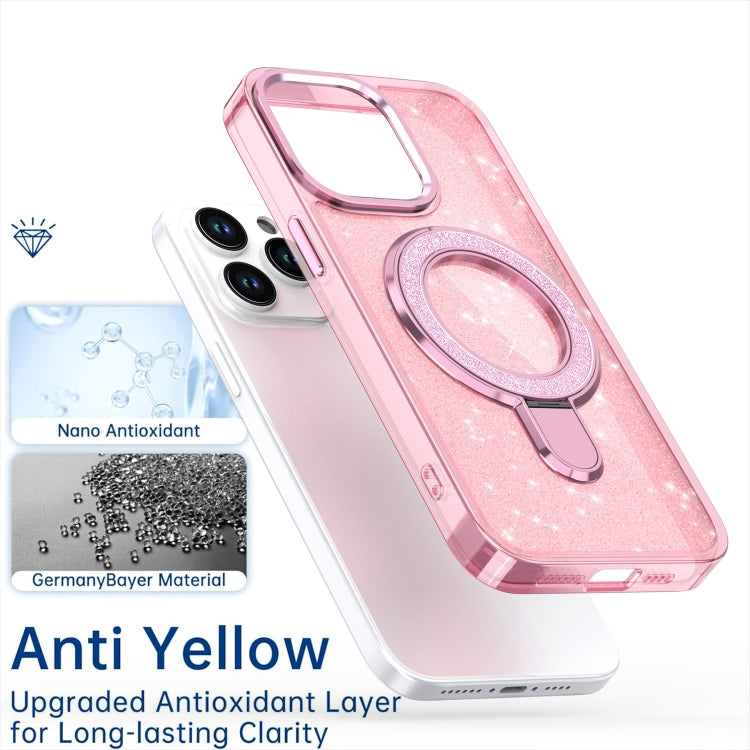 Glitter Ring Holder MagSafe Phone Case, For iPhone 15 Pro Max, For iPhone 15 Pro, For iPhone 15 Plus, For iPhone 15
