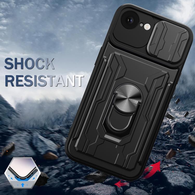 Sliding Camshield TPU+PC Phone Case with Card Slot