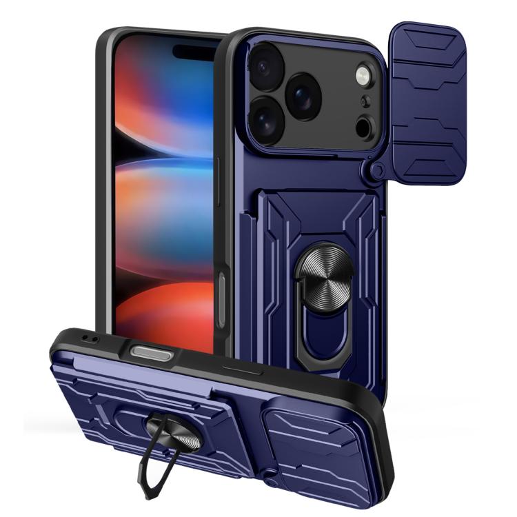 Sliding Camshield TPU+PC Phone Case with Card Slot