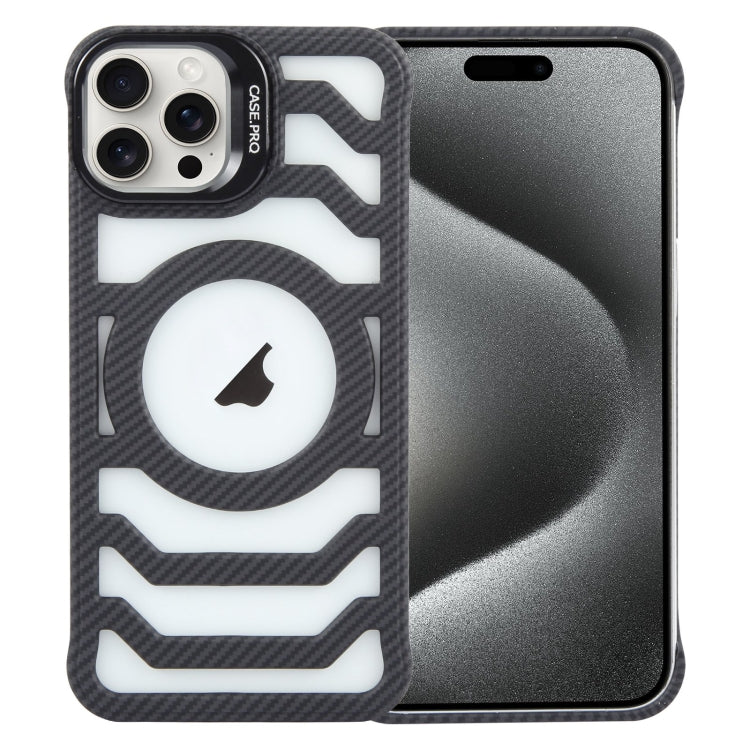 Borderless Carbon Fiber Lens Protection Bracket MagSafe Phone Case, For iPhone 15 Pro Max, For iPhone 15 Pro, For iPhone 15, For iPhone 14