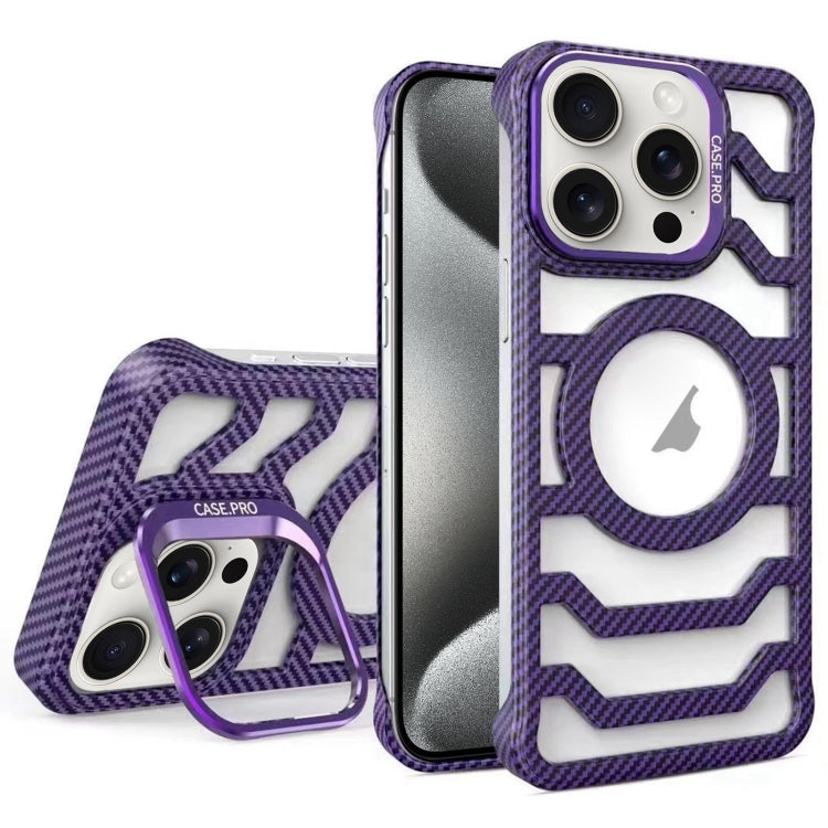 Borderless Carbon Fiber Lens Protection Bracket MagSafe Phone Case, For iPhone 15 Pro Max, For iPhone 15 Pro, For iPhone 15, For iPhone 14