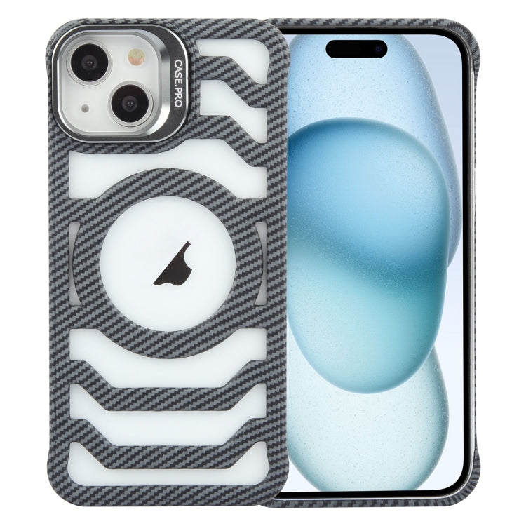 Borderless Carbon Fiber Lens Protection Bracket MagSafe Phone Case, For iPhone 15 Pro Max, For iPhone 15 Pro, For iPhone 15, For iPhone 14