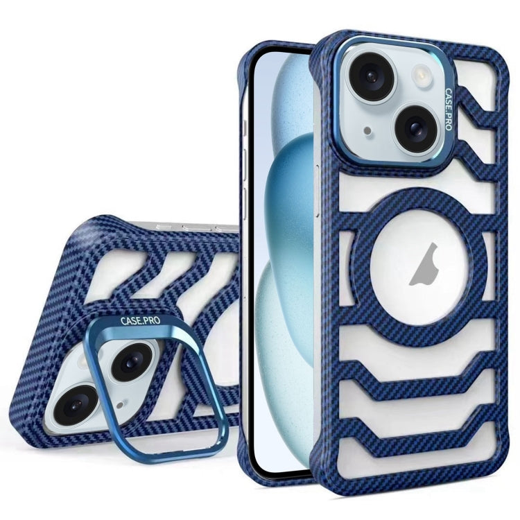 Borderless Carbon Fiber Lens Protection Bracket MagSafe Phone Case, For iPhone 15 Pro Max, For iPhone 15 Pro, For iPhone 15, For iPhone 14