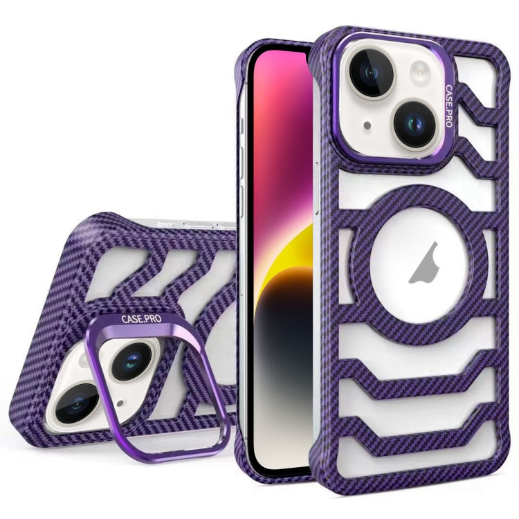 Borderless Carbon Fiber Lens Protection Bracket MagSafe Phone Case, For iPhone 15 Pro Max, For iPhone 15 Pro, For iPhone 15, For iPhone 14