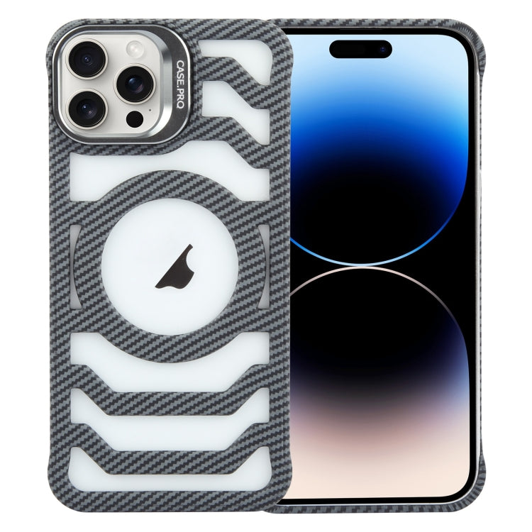 Borderless Carbon Fiber Lens Protection Bracket MagSafe Phone Case, For iPhone 14 Pro, For iPhone 14 Pro Max, For iPhone 13 Pro Max, For iPhone 13 Pro