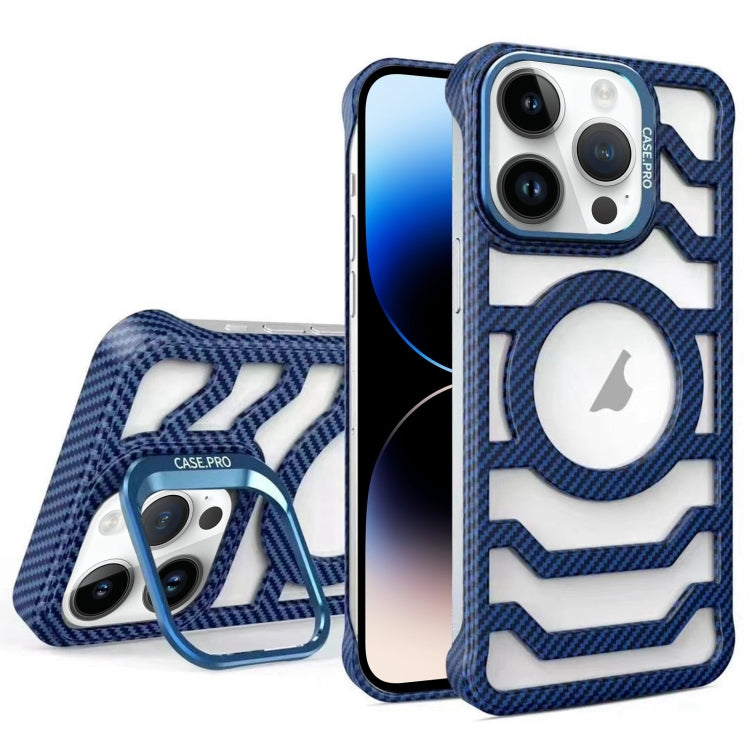 Borderless Carbon Fiber Lens Protection Bracket MagSafe Phone Case, For iPhone 14 Pro, For iPhone 14 Pro Max, For iPhone 13 Pro Max, For iPhone 13 Pro