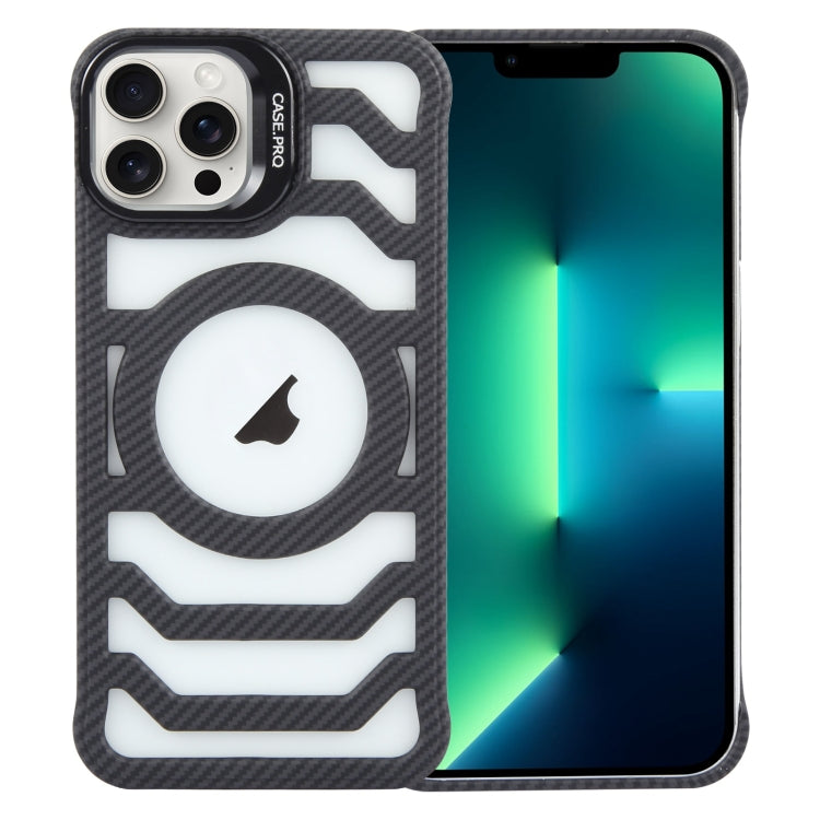 Borderless Carbon Fiber Lens Protection Bracket MagSafe Phone Case, For iPhone 14 Pro, For iPhone 14 Pro Max, For iPhone 13 Pro Max, For iPhone 13 Pro