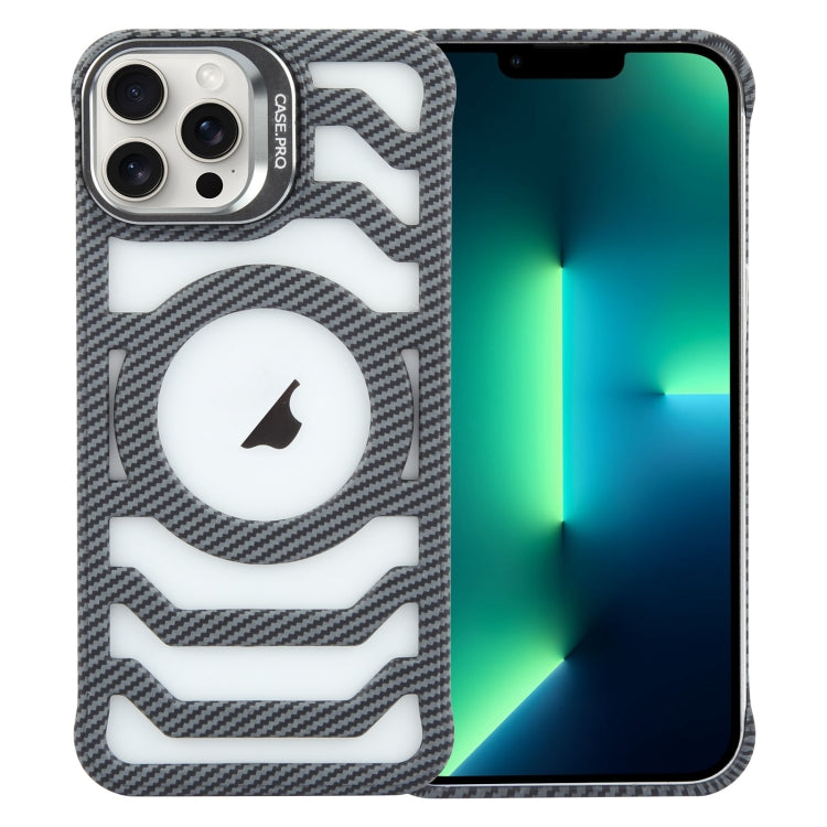 Borderless Carbon Fiber Lens Protection Bracket MagSafe Phone Case, For iPhone 14 Pro, For iPhone 14 Pro Max, For iPhone 13 Pro Max, For iPhone 13 Pro