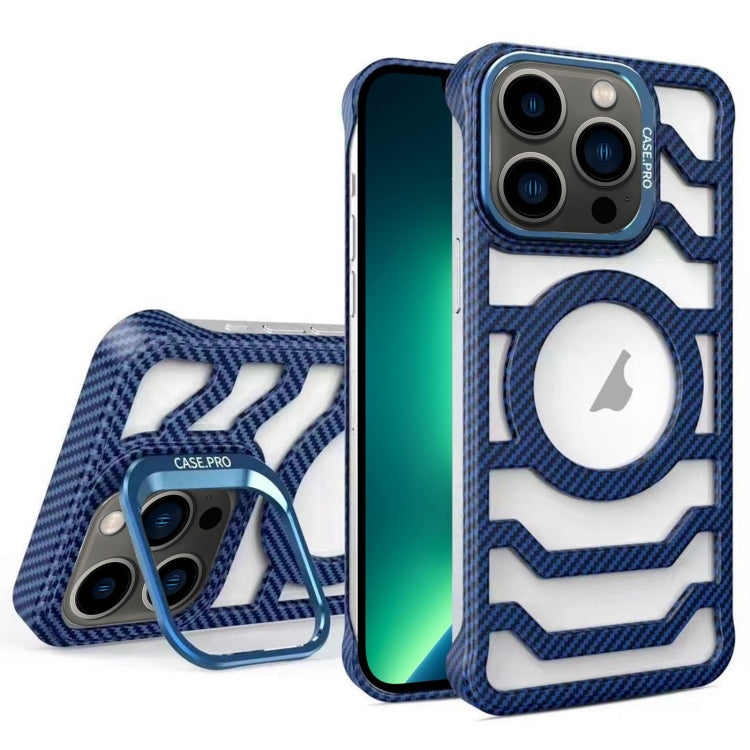 Borderless Carbon Fiber Lens Protection Bracket MagSafe Phone Case, For iPhone 14 Pro, For iPhone 14 Pro Max, For iPhone 13 Pro Max, For iPhone 13 Pro