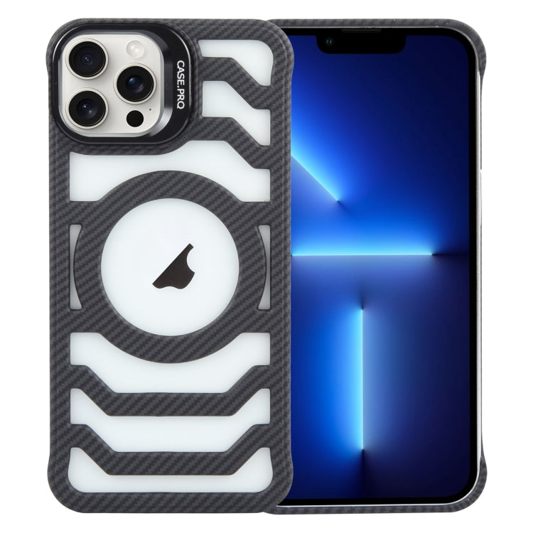 Borderless Carbon Fiber Lens Protection Bracket MagSafe Phone Case, For iPhone 14 Pro, For iPhone 14 Pro Max, For iPhone 13 Pro Max, For iPhone 13 Pro