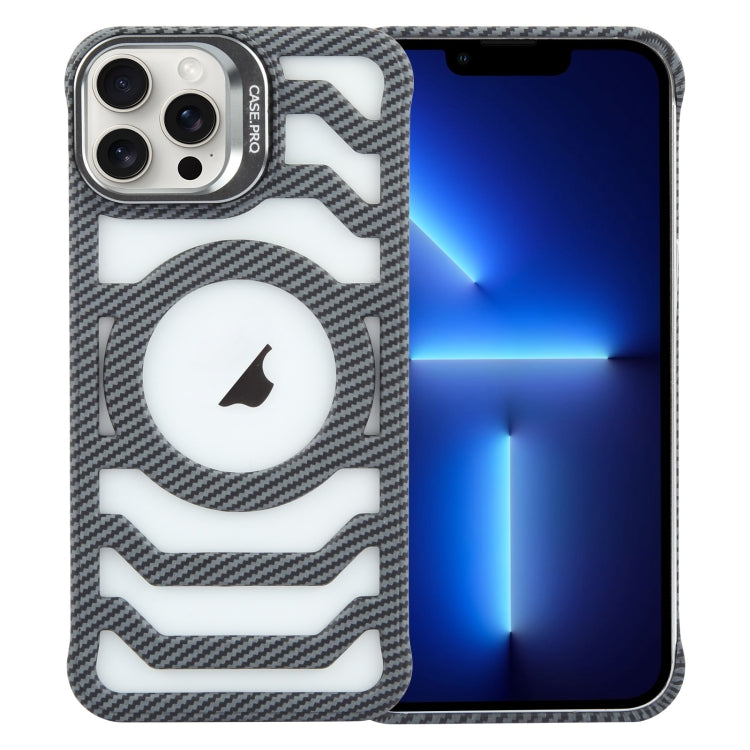 Borderless Carbon Fiber Lens Protection Bracket MagSafe Phone Case, For iPhone 14 Pro, For iPhone 14 Pro Max, For iPhone 13 Pro Max, For iPhone 13 Pro