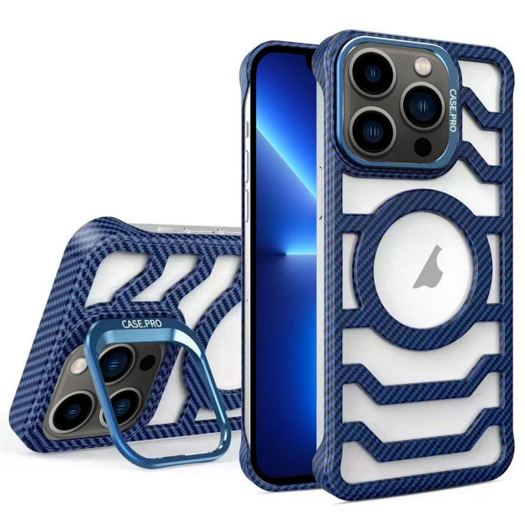 Borderless Carbon Fiber Lens Protection Bracket MagSafe Phone Case, For iPhone 14 Pro, For iPhone 14 Pro Max, For iPhone 13 Pro Max, For iPhone 13 Pro