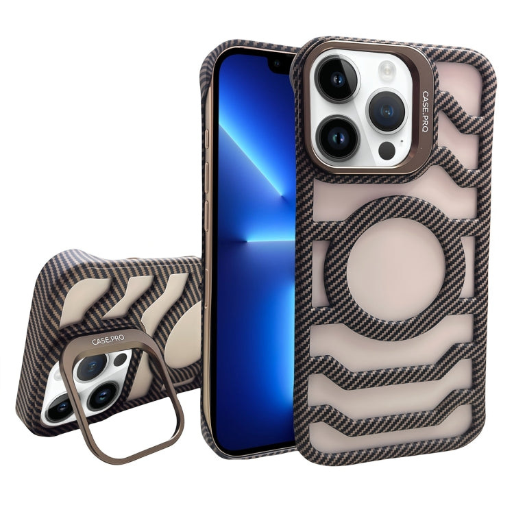 Borderless Carbon Fiber Lens Protection Bracket MagSafe Phone Case, For iPhone 14 Pro, For iPhone 14 Pro Max, For iPhone 13 Pro Max, For iPhone 13 Pro