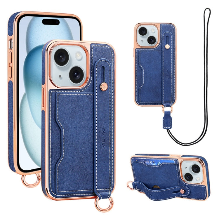 VIETAO Card Slot Wristband Phone Case with Lanyard, For iPhone 15 Pro Max, For iPhone 15 Pro, For iPhone 15 Plus, For iPhone 15