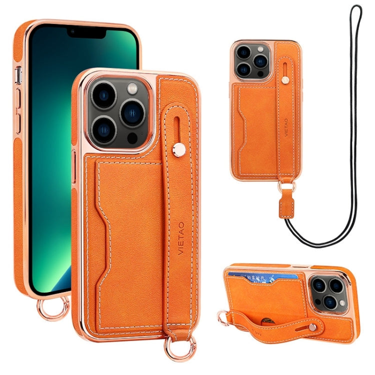 VIETAO Card Slot Wristband Phone Case with Lanyard, For iPhone 13 Pro Max, For iPhone 13 Pro, For iPhone 13, For iPhone 12 / 12 Pro