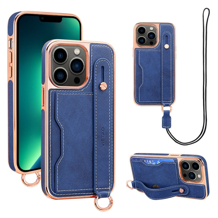 VIETAO Card Slot Wristband Phone Case with Lanyard, For iPhone 13 Pro Max, For iPhone 13 Pro, For iPhone 13, For iPhone 12 / 12 Pro