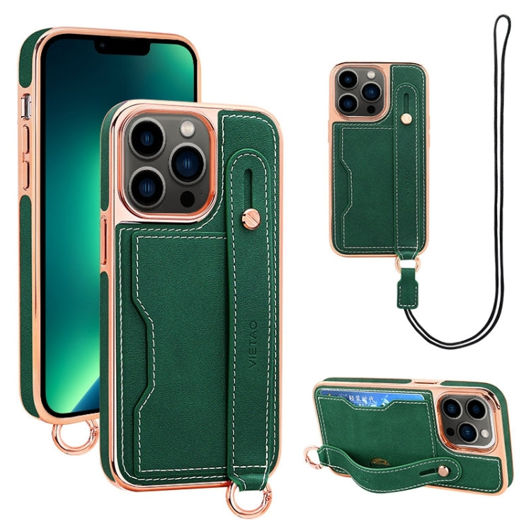 VIETAO Card Slot Wristband Phone Case with Lanyard, For iPhone 13 Pro Max, For iPhone 13 Pro, For iPhone 13, For iPhone 12 / 12 Pro