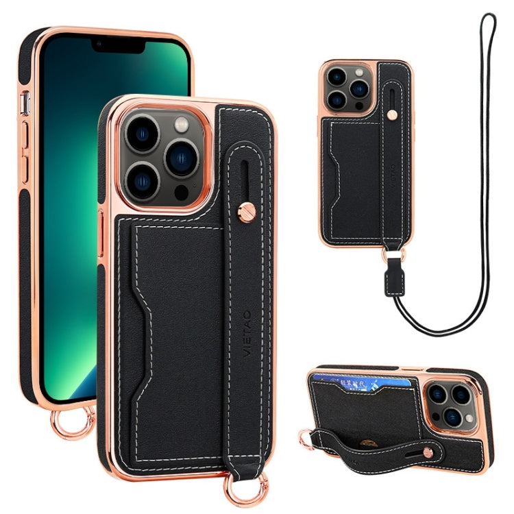 VIETAO Card Slot Wristband Phone Case with Lanyard, For iPhone 13 Pro Max, For iPhone 13 Pro, For iPhone 13, For iPhone 12 / 12 Pro