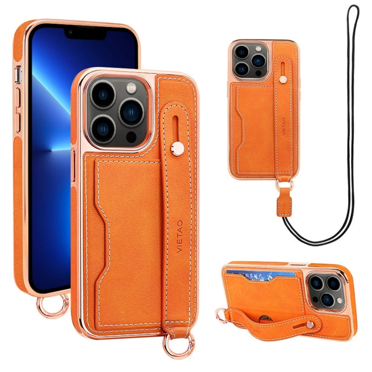 VIETAO Card Slot Wristband Phone Case with Lanyard, For iPhone 13 Pro Max, For iPhone 13 Pro, For iPhone 13, For iPhone 12 / 12 Pro
