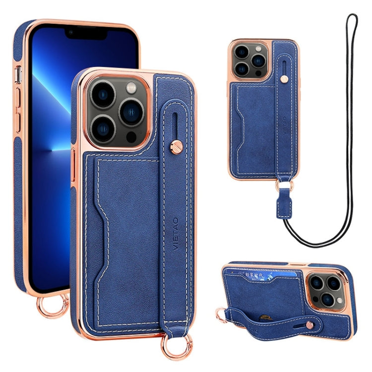 VIETAO Card Slot Wristband Phone Case with Lanyard, For iPhone 13 Pro Max, For iPhone 13 Pro, For iPhone 13, For iPhone 12 / 12 Pro
