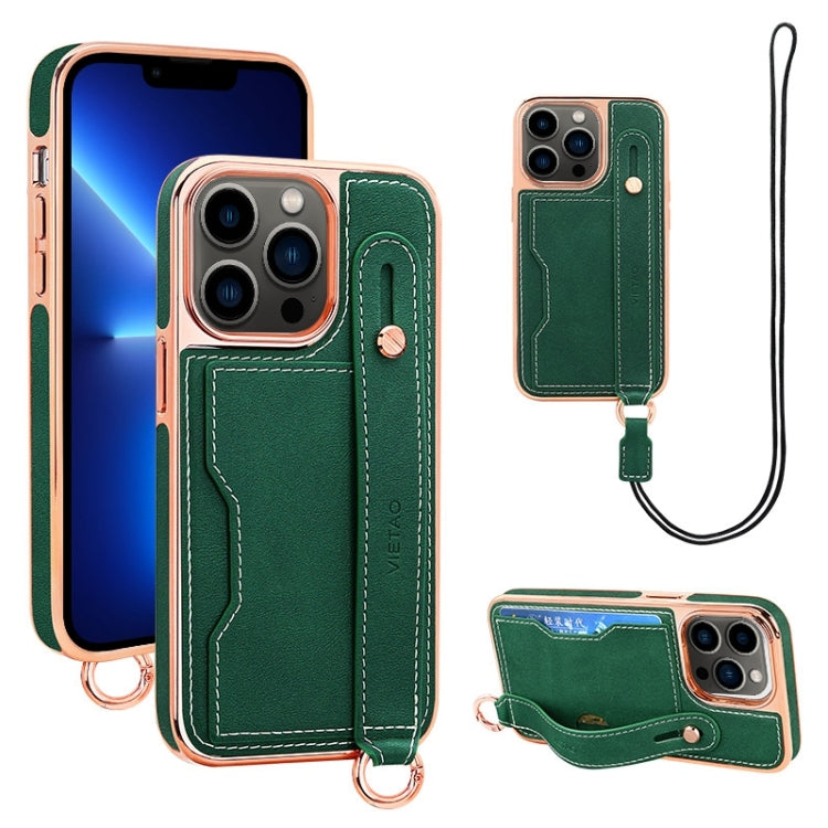VIETAO Card Slot Wristband Phone Case with Lanyard, For iPhone 13 Pro Max, For iPhone 13 Pro, For iPhone 13, For iPhone 12 / 12 Pro