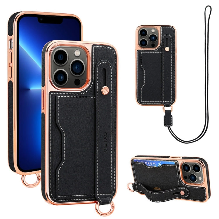 VIETAO Card Slot Wristband Phone Case with Lanyard, For iPhone 13 Pro Max, For iPhone 13 Pro, For iPhone 13, For iPhone 12 / 12 Pro