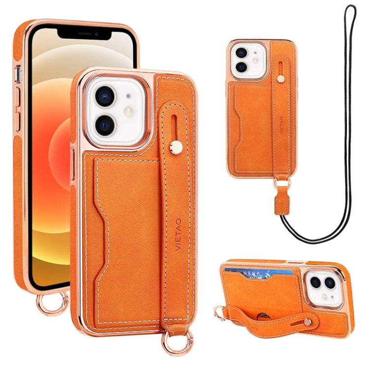 VIETAO Card Slot Wristband Phone Case with Lanyard, For iPhone 13 Pro Max, For iPhone 13 Pro, For iPhone 13, For iPhone 12 / 12 Pro