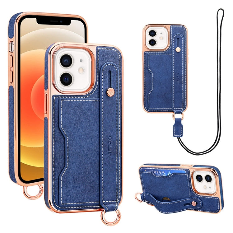 VIETAO Card Slot Wristband Phone Case with Lanyard, For iPhone 13 Pro Max, For iPhone 13 Pro, For iPhone 13, For iPhone 12 / 12 Pro