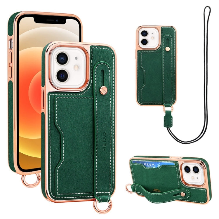 VIETAO Card Slot Wristband Phone Case with Lanyard, For iPhone 13 Pro Max, For iPhone 13 Pro, For iPhone 13, For iPhone 12 / 12 Pro