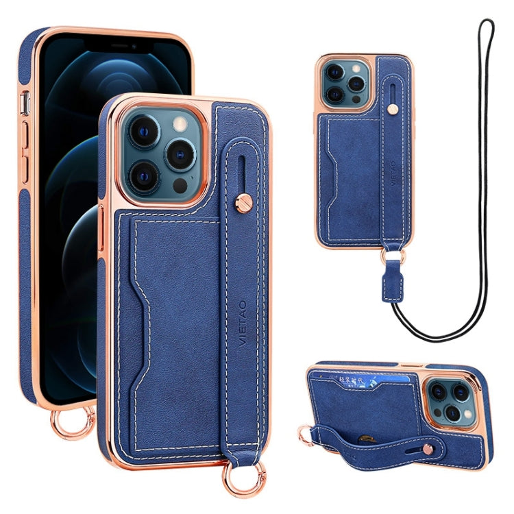 VIETAO Card Slot Wristband Phone Case with Lanyard, For iPhone 12 Pro Max