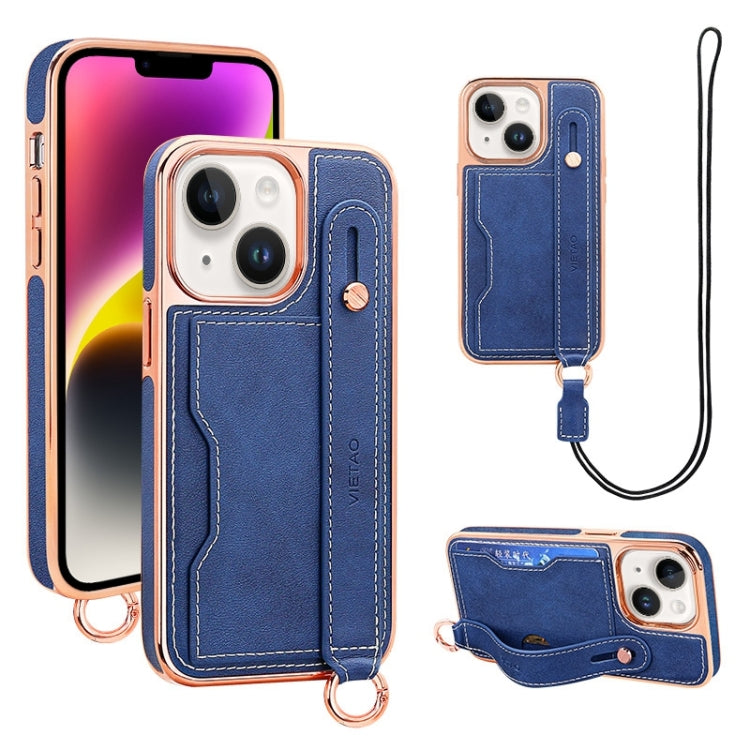 VIETAO Card Slot Wristband Phone Case with Lanyard, For iPhone 14 Plus, For iPhone 14, For iPhone 14 Pro, For iPhone 14 Pro Max