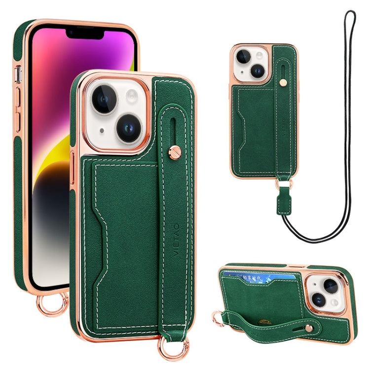 VIETAO Card Slot Wristband Phone Case with Lanyard, For iPhone 14 Plus, For iPhone 14, For iPhone 14 Pro, For iPhone 14 Pro Max