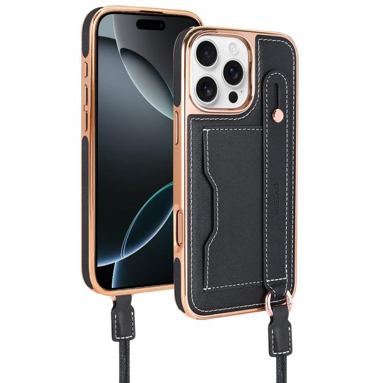 VIETAO Card Slot Wristband Phone Case with Lanyard, For iPhone 16 Pro Max, For iPhone 16 Pro, For iPhone 16 Plus, For iPhone 16