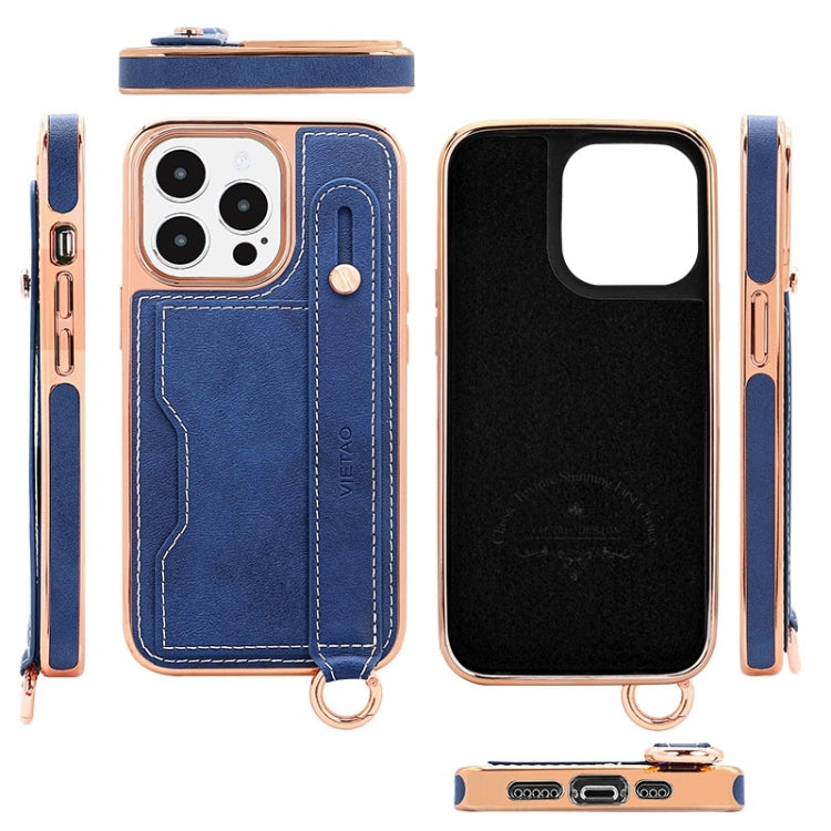 VIETAO Card Slot Wristband Phone Case with Lanyard, For iPhone 16 Pro Max, For iPhone 16 Pro, For iPhone 16 Plus, For iPhone 16