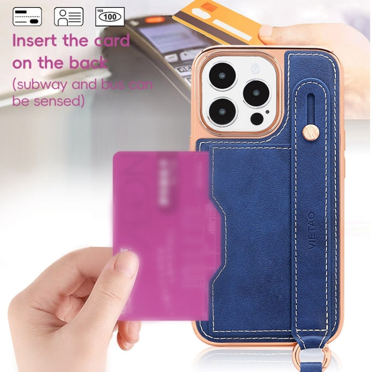 VIETAO Card Slot Wristband Phone Case with Lanyard, For iPhone 14 Plus, For iPhone 14, For iPhone 14 Pro, For iPhone 14 Pro Max