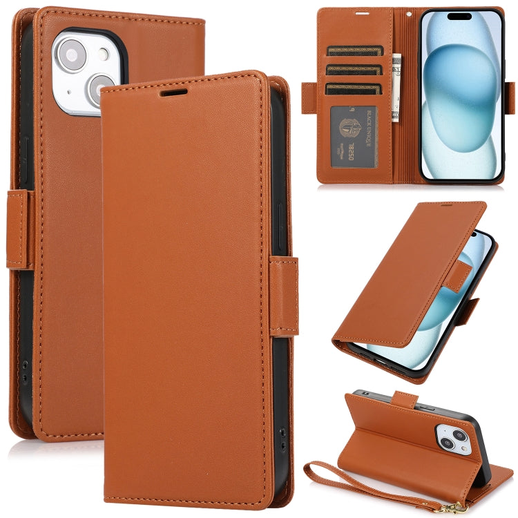 Side Buckle RFID Anti-theft Leather Phone Case, For iPhone 15 Pro, For iPhone 15 Plus, For iPhone 15