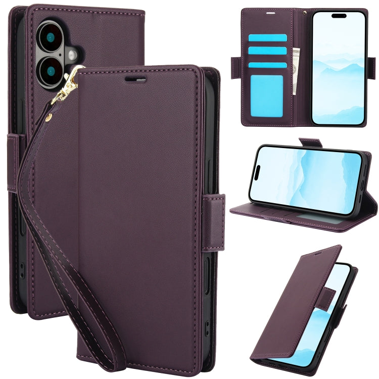 Side Buckle RFID Anti-theft Leather Phone Case, For iPhone 16 Plus, For iPhone 16, For iPhone 15 Pro Max