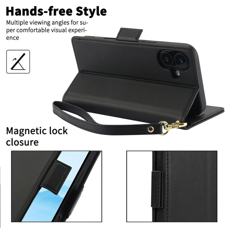 Side Buckle RFID Anti-theft Leather Phone Case, For iPhone 16 Plus, For iPhone 16, For iPhone 15 Pro Max